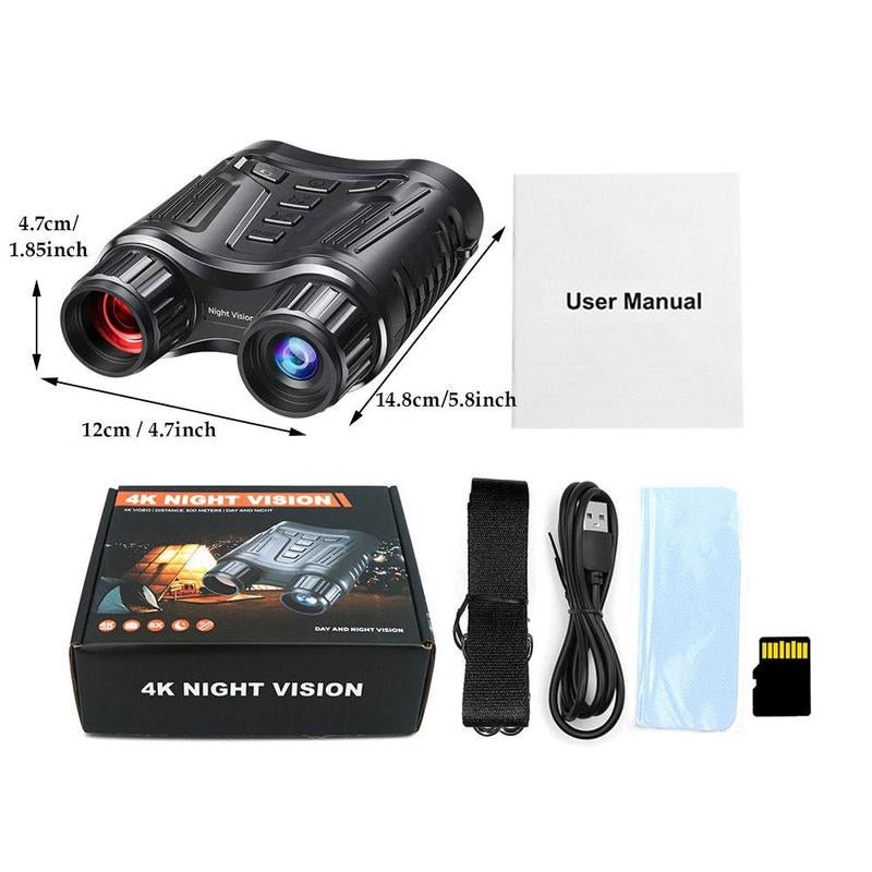 Night Vision Goggles with 32GB Card, 8X Digital Zoom Binoculars for Day & Night Use, Survival Telescopes, Waterproof Outdoor Camping & Hiking Equipment for Gifts, Travel Accessory Allinoneshop-24