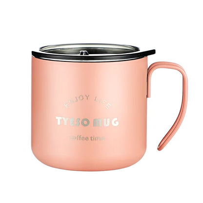 Nordic Style Metal Coffee Cup with Lid Office Workers Portable Coffe Milk Breakfast TYESO Mug Tazze Colazione Caneca Criativa Allinoneshop-24