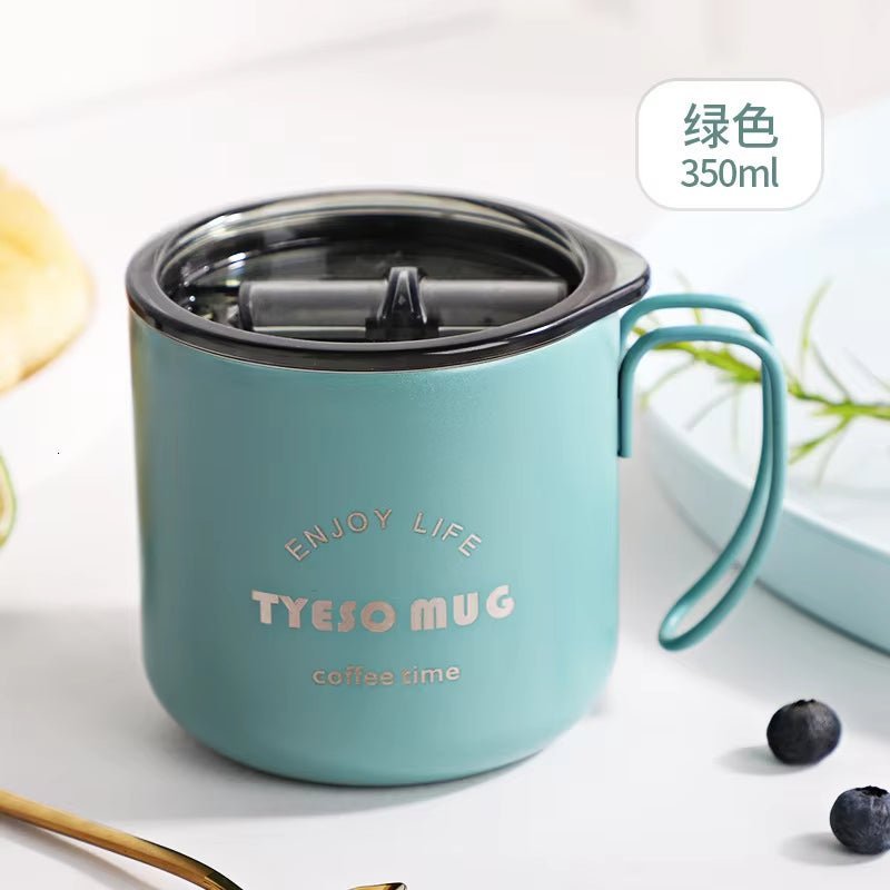 Nordic Style Metal Coffee Cup with Lid Office Workers Portable Coffe Milk Breakfast TYESO Mug Tazze Colazione Caneca Criativa Allinoneshop-24