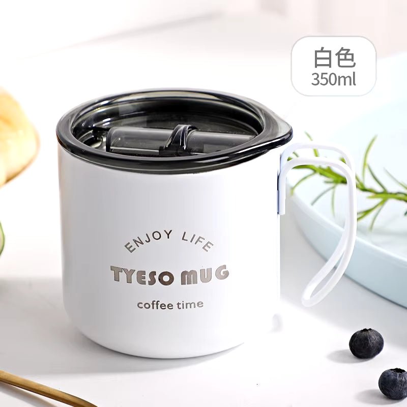 Nordic Style Metal Coffee Cup with Lid Office Workers Portable Coffe Milk Breakfast TYESO Mug Tazze Colazione Caneca Criativa Allinoneshop-24