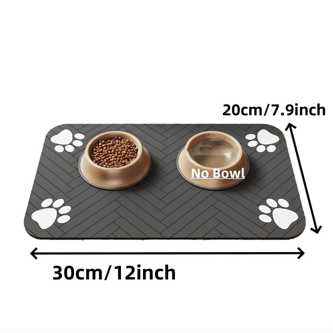 Pet Feeding Mat-Absorbent Pet Placemat for Food and Water Bowl, with Waterproof Rubber Backing, Quick Dry Water Mat for Dog Cat Allinoneshop-24