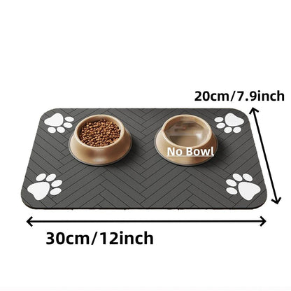 Pet Feeding Mat-Absorbent Pet Placemat for Food and Water Bowl, with Waterproof Rubber Backing, Quick Dry Water Mat for Dog Cat Allinoneshop-24