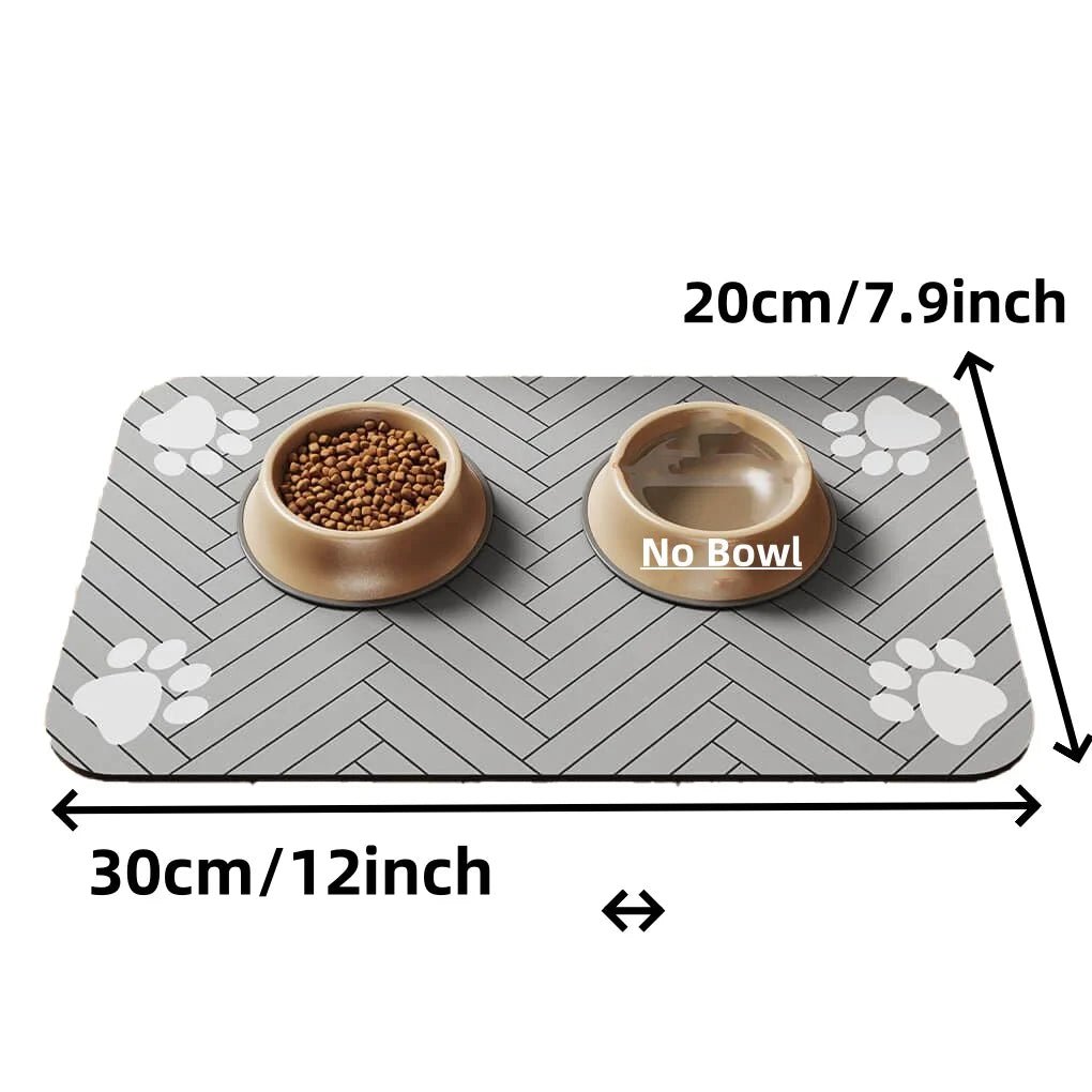 Pet Feeding Mat-Absorbent Pet Placemat for Food and Water Bowl, with Waterproof Rubber Backing, Quick Dry Water Mat for Dog Cat Allinoneshop-24