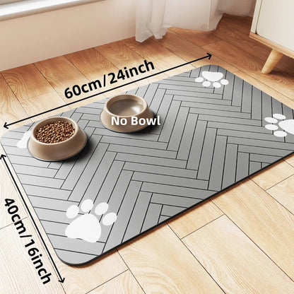 Pet Feeding Mat-Absorbent Pet Placemat for Food and Water Bowl, with Waterproof Rubber Backing, Quick Dry Water Mat for Dog Cat Allinoneshop-24
