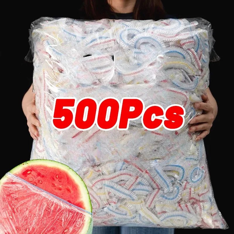 Plastic Disposable Food Cover Storage Bags Kitchen Colorful Elastic Wrap Food Covers Fresh-Keeping Lid Plate Nylon Packaging Bag Allinoneshop-24
