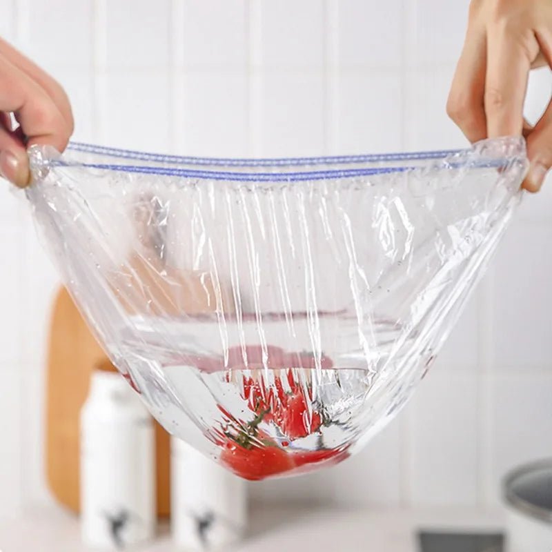 Plastic Disposable Food Cover Storage Bags Kitchen Colorful Elastic Wrap Food Covers Fresh-Keeping Lid Plate Nylon Packaging Bag Allinoneshop-24