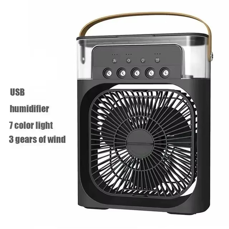 Portable Air Conditioner Fan Household Hydrocooling Water Mist Cooler Portable Air Adjustment for Office 3 Speed Fan Allinoneshop-24