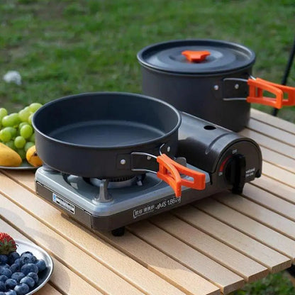 Portable Camping Cookware Set Outdoor Pot Tableware Kit Cooking Water Kettle Pan Travel Cutlery Utensils Hiking Picnic Equipment Allinoneshop-24