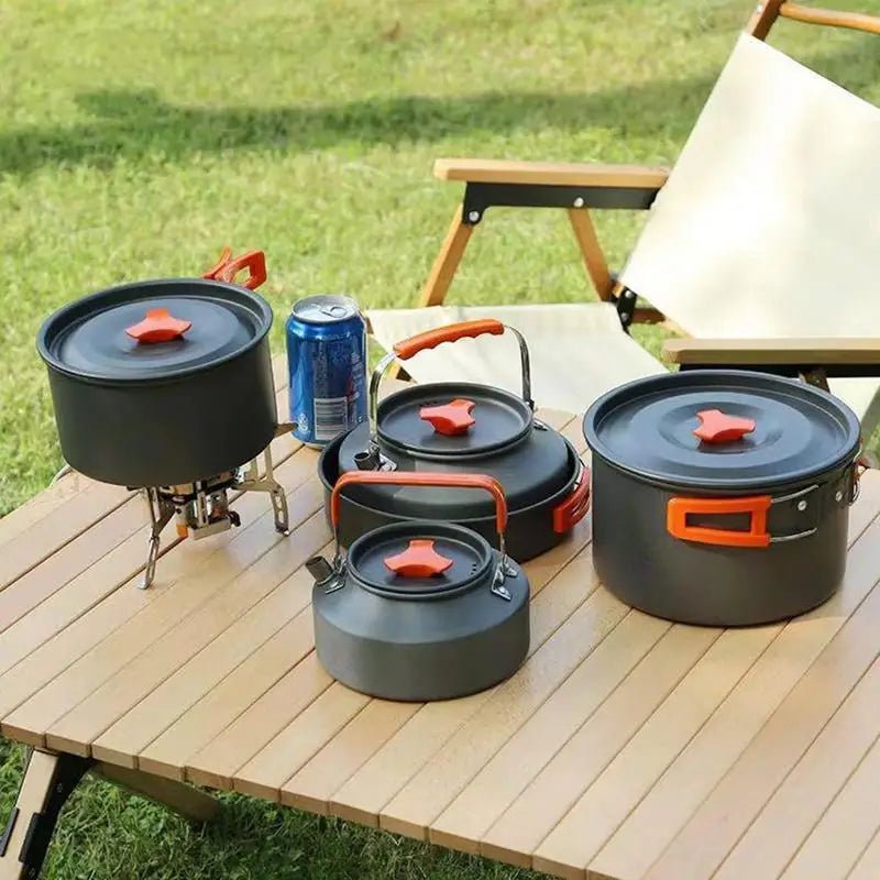Portable Camping Cookware Set Outdoor Pot Tableware Kit Cooking Water Kettle Pan Travel Cutlery Utensils Hiking Picnic Equipment Allinoneshop-24