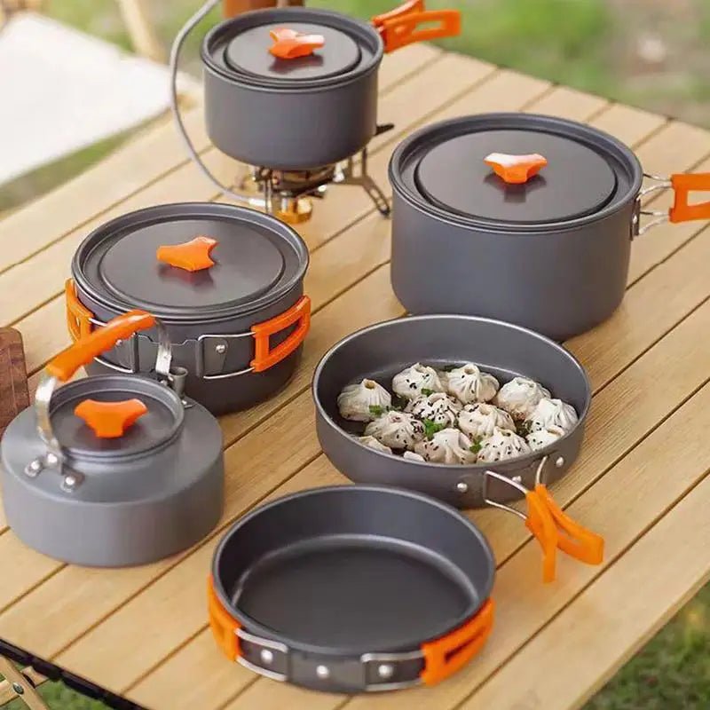 Portable Camping Cookware Set Outdoor Pot Tableware Kit Cooking Water Kettle Pan Travel Cutlery Utensils Hiking Picnic Equipment Allinoneshop-24