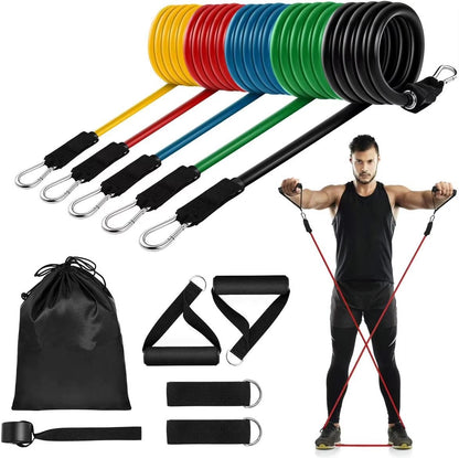 Portable Pilates Bar Kit with Resistance Bands for Exercise Resistance Bands Home Gym Equipment Supports Full Body Workouts Allinoneshop-24