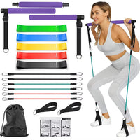 Portable Pilates Bar Kit with Resistance Bands for Exercise Resistance Bands Home Gym Equipment Supports Full Body Workouts Allinoneshop-24