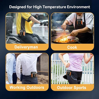 Portable Waist Fan, Wearable Belt Shirt Body Fan, Rechargeable Hanging Neck Fan, Outdoor Working Waist Clip Fan with LED Lights Allinoneshop-24