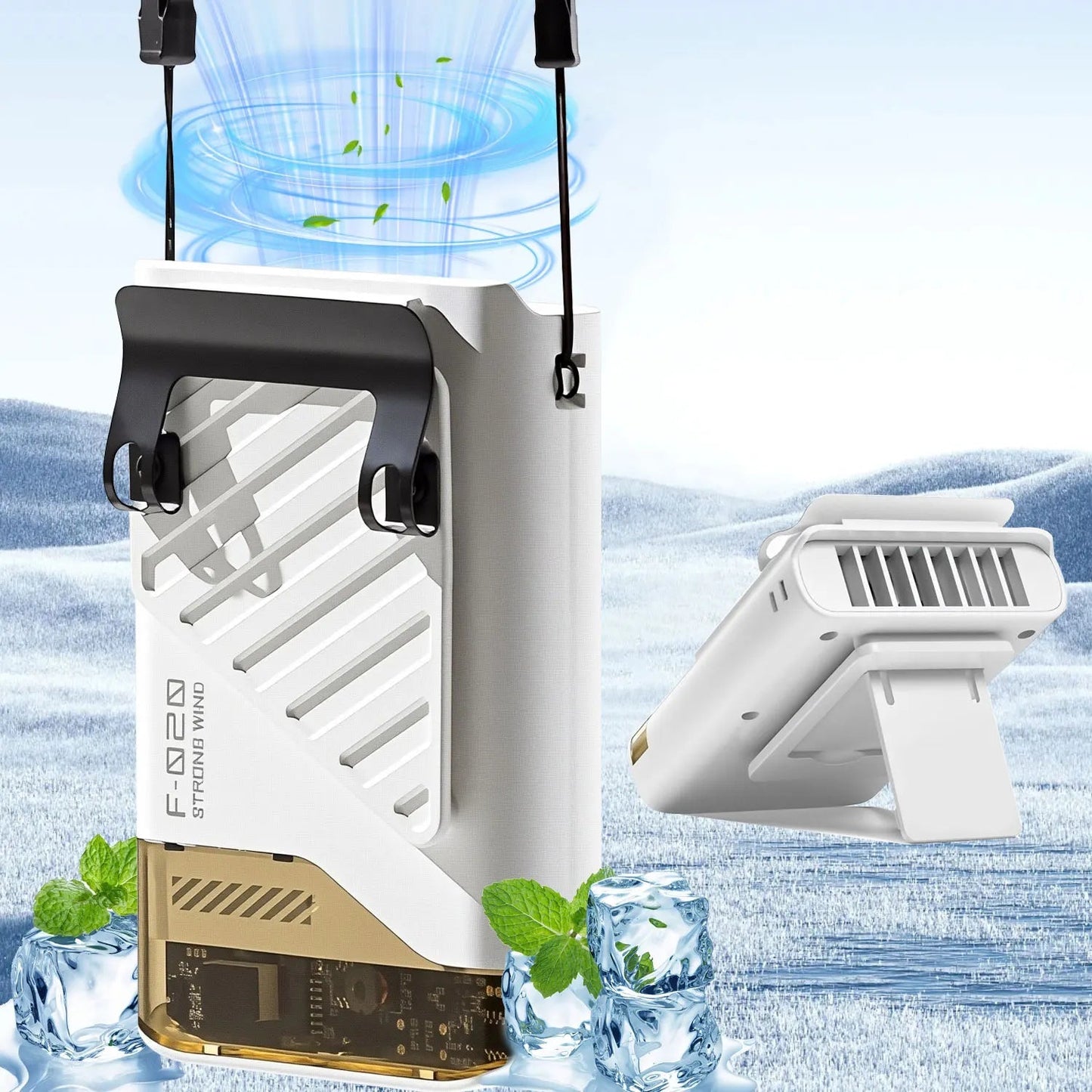 Portable Waist Fan with Belt Clip Light Mute Five Hole New Neck Hanging Fan Suitable for Outdoor Travel of Office Desk Allinoneshop-24