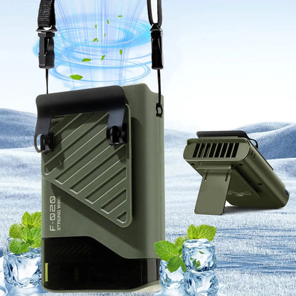 Portable Waist Fan with Belt Clip Light Mute Five Hole New Neck Hanging Fan Suitable for Outdoor Travel of Office Desk Allinoneshop-24