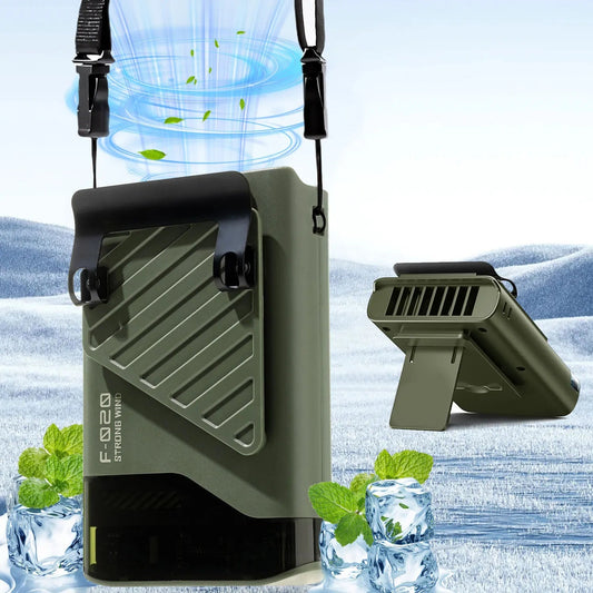 Portable Waist Fan with Belt Clip Light Mute Five Hole New Neck Hanging Fan Suitable for Outdoor Travel of Office Desk Allinoneshop-24