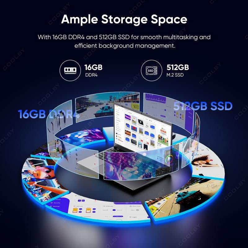 ‌Powerful 2025 Laptop for Work/Study: 15.6" FHD Screen, Intel 10Nm Quad-Core, 16GB DDR4 + 512GB Nvme, Privacy Camera Shutter Gaming Notebook Allinoneshop-24