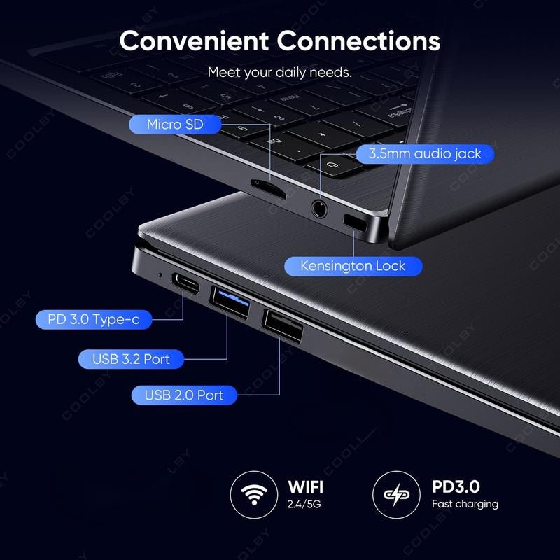 ‌Powerful 2025 Laptop for Work/Study: 15.6" FHD Screen, Intel 10Nm Quad-Core, 16GB DDR4 + 512GB Nvme, Privacy Camera Shutter Gaming Notebook Allinoneshop-24