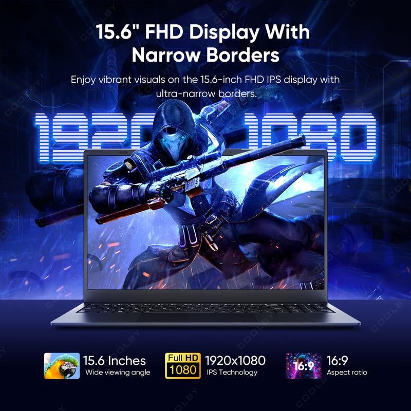‌Powerful 2025 Laptop for Work/Study: 15.6" FHD Screen, Intel 10Nm Quad-Core, 16GB DDR4 + 512GB Nvme, Privacy Camera Shutter Gaming Notebook Allinoneshop-24