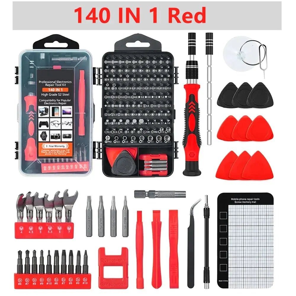 Precision Screwdriver Set,140 in 1 Repair Tool Kit with 118 Bits Magnetic Screwdriver Set for Computer,Laptop,Phone Etc Allinoneshop-24