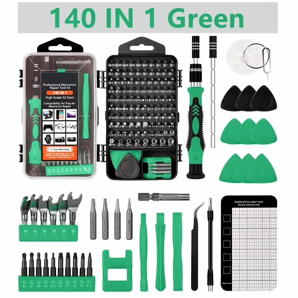 Precision Screwdriver Set,140 in 1 Repair Tool Kit with 118 Bits Magnetic Screwdriver Set for Computer,Laptop,Phone Etc Allinoneshop-24