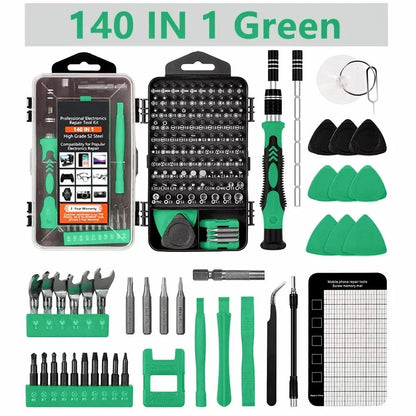 Precision Screwdriver Set,140 in 1 Repair Tool Kit with 118 Bits Magnetic Screwdriver Set for Computer,Laptop,Phone Etc Allinoneshop-24