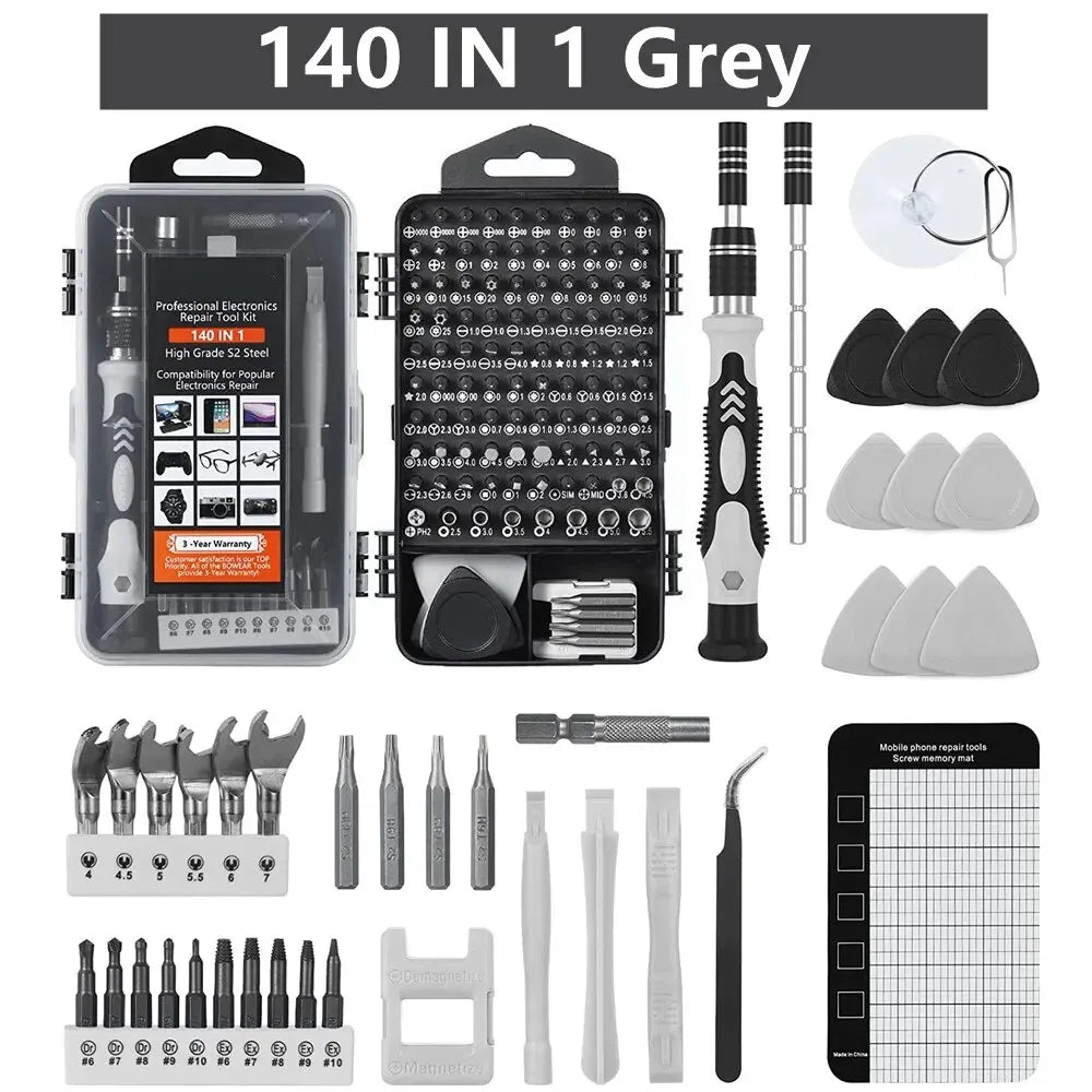 Precision Screwdriver Set,140 in 1 Repair Tool Kit with 118 Bits Magnetic Screwdriver Set for Computer,Laptop,Phone Etc Allinoneshop-24