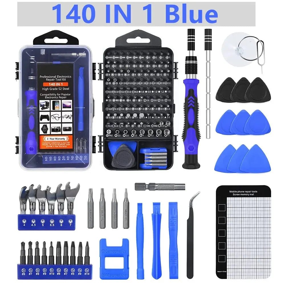 Precision Screwdriver Set,140 in 1 Repair Tool Kit with 118 Bits Magnetic Screwdriver Set for Computer,Laptop,Phone Etc Allinoneshop-24
