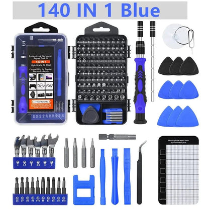 Precision Screwdriver Set,140 in 1 Repair Tool Kit with 118 Bits Magnetic Screwdriver Set for Computer,Laptop,Phone Etc Allinoneshop-24