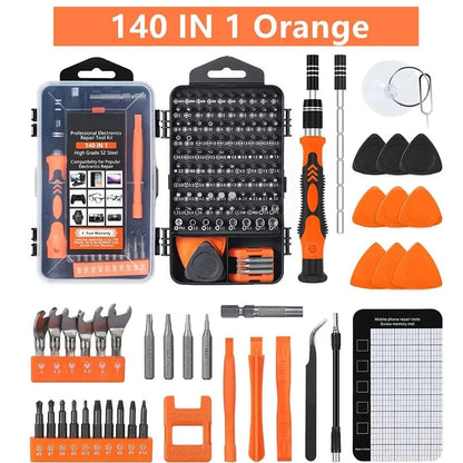 Precision Screwdriver Set,140 in 1 Repair Tool Kit with 118 Bits Magnetic Screwdriver Set for Computer,Laptop,Phone Etc Allinoneshop-24