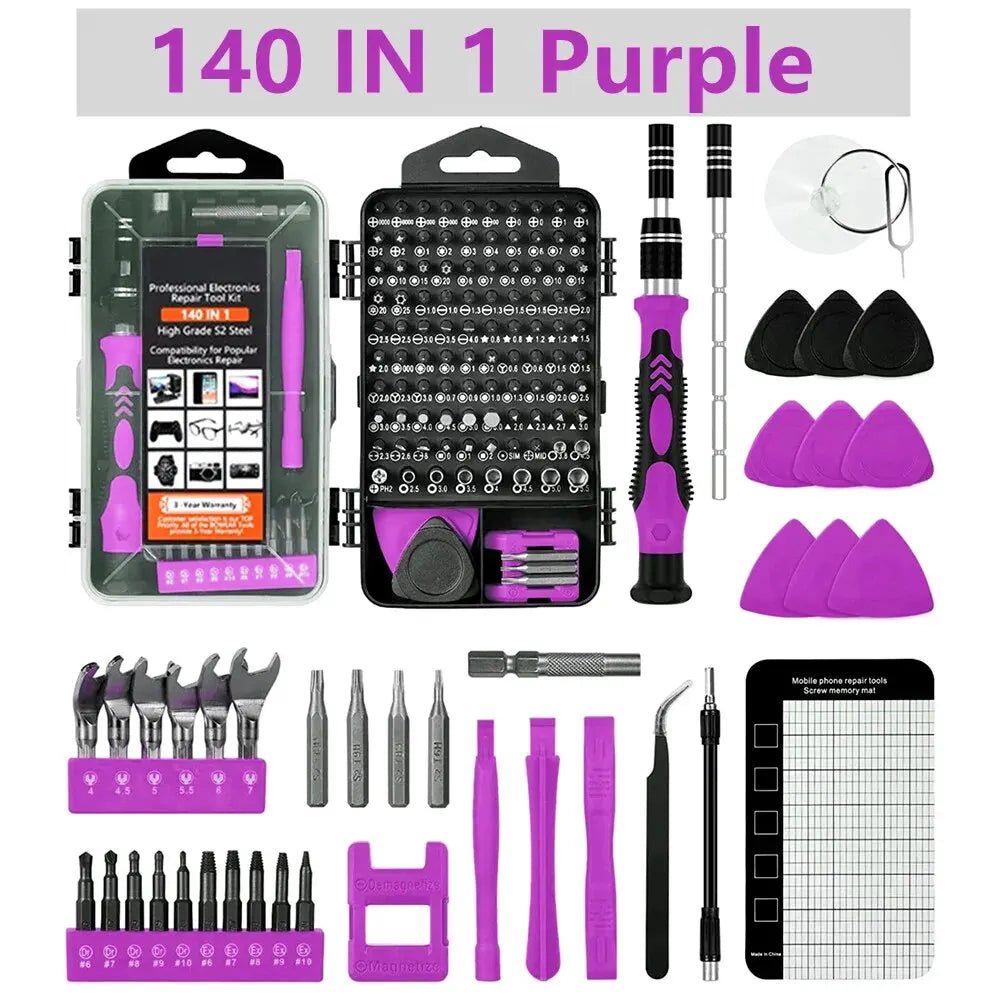 Precision Screwdriver Set,140 in 1 Repair Tool Kit with 118 Bits Magnetic Screwdriver Set for Computer,Laptop,Phone Etc Allinoneshop-24