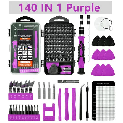 Precision Screwdriver Set,140 in 1 Repair Tool Kit with 118 Bits Magnetic Screwdriver Set for Computer,Laptop,Phone Etc Allinoneshop-24