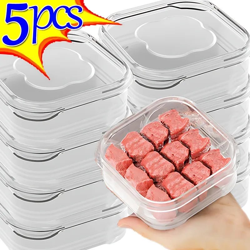 Refrigerator Meat Food Preservation Box Transparent Storage Box Food Grade Meat Freezing Box Home Vegetable Storage Organizer Allinoneshop-24