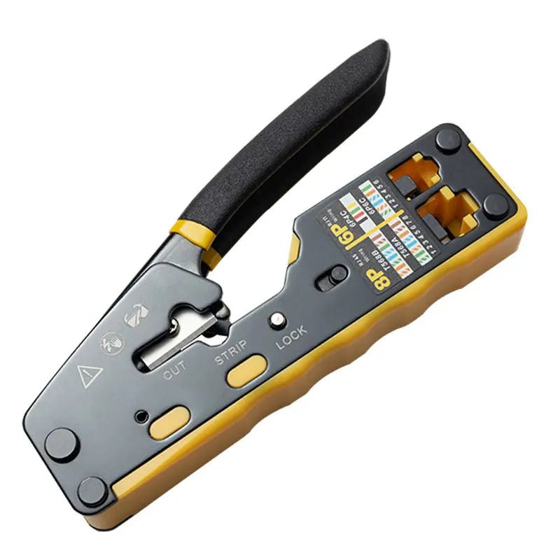RJ45 Crimping Tool Ethernet Crimper for Cat6 Cat5 Cat5E RJ45 Pass through Connectors and RJ12 Ends Allinoneshop-24