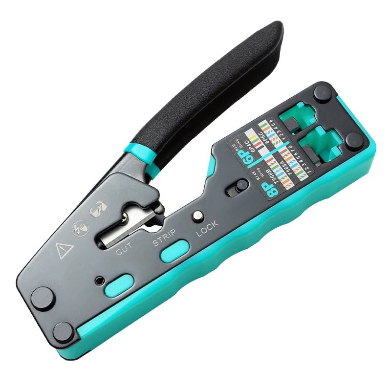 RJ45 Crimping Tool Ethernet Crimper for Cat6 Cat5 Cat5E RJ45 Pass through Connectors and RJ12 Ends Allinoneshop-24