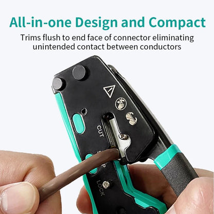 RJ45 Crimping Tool Ethernet Crimper for Cat6 Cat5 Cat5E RJ45 Pass through Connectors and RJ12 Ends Allinoneshop-24