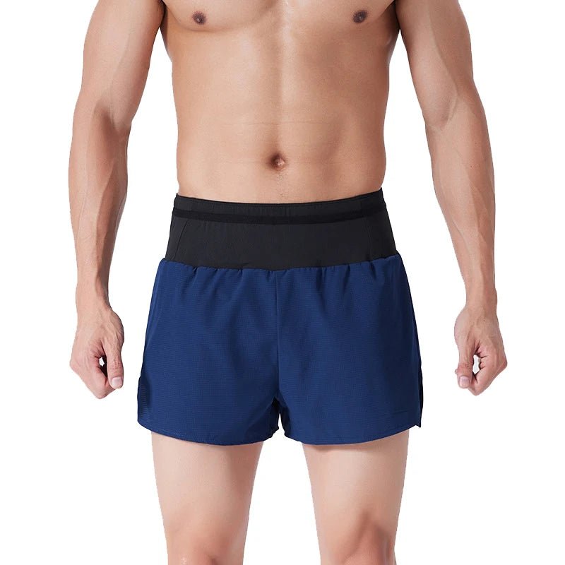 (S - 4XL)Men Women Teens Double Layer Quick Dry Marathon Running Sport Shorts with Zipper Pocket Trackless Fitness Training Shorts - Allinoneshop - 24