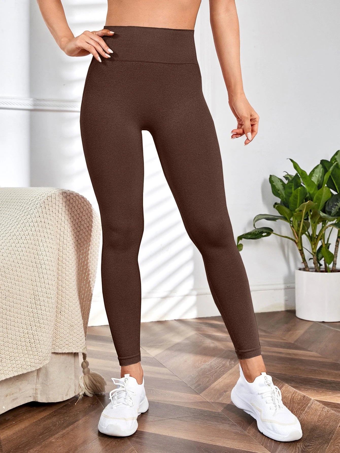 Seamluxe  Sport Yoga Leggings Seamless Wide Waistband Scrunch Butt Training Tights Allinoneshop-24