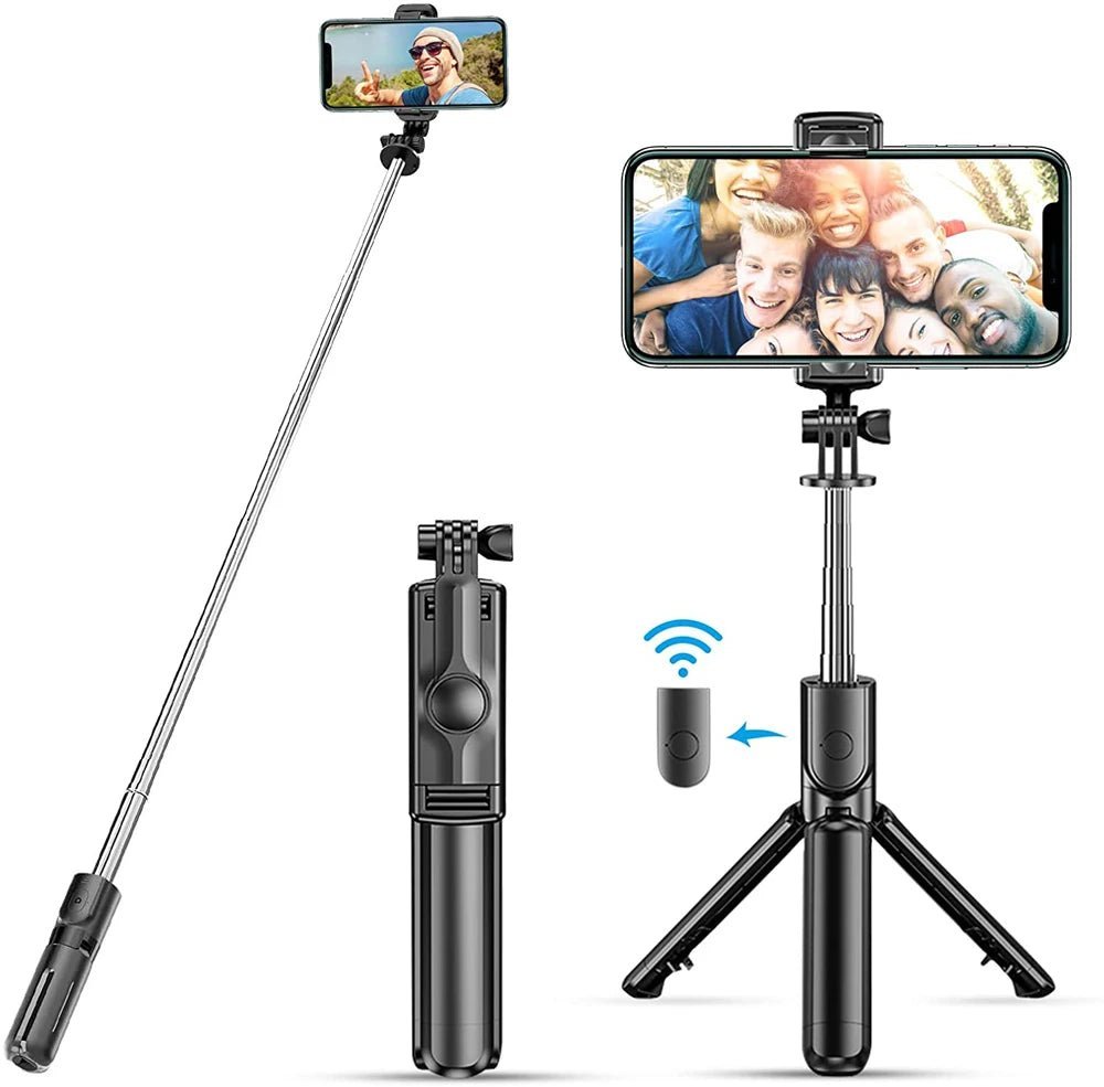 Selfie Stick Tripod Extendable Wireless Bluetooth Remote Portable Smartphone Tripod Stand Mount for IOS Android Phone Allinoneshop-24