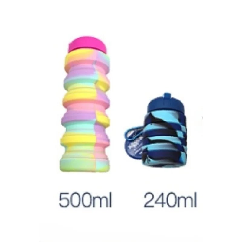 Silicone Collapsible Water Bottles,Portable Foldable Expandable Sports Cups, Leak Proof Reusable ,For Outdoor Activities Travel. Allinoneshop-24
