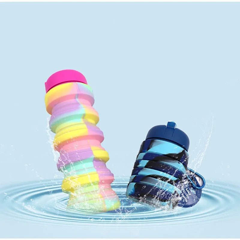 Silicone Collapsible Water Bottles,Portable Foldable Expandable Sports Cups, Leak Proof Reusable ,For Outdoor Activities Travel. Allinoneshop-24