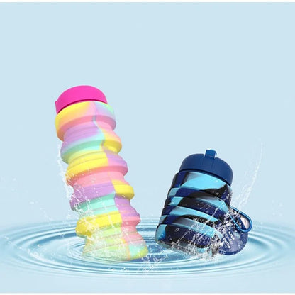 Silicone Collapsible Water Bottles,Portable Foldable Expandable Sports Cups, Leak Proof Reusable ,For Outdoor Activities Travel. Allinoneshop-24