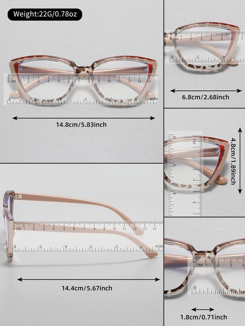 Simple Anti-Blue Light Fashion Frames Eyeglasses, Basic Cat Eye Frame for Women & Men, Fashionable Eyeglasses for Work, Daily Decor, Perfect Accessories for Student Daily Use Allinoneshop-24