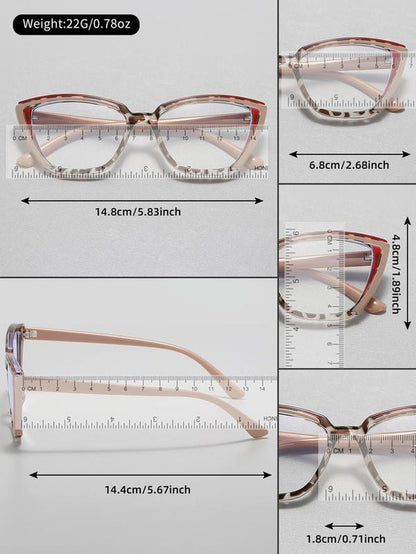 Simple Anti-Blue Light Fashion Frames Eyeglasses, Basic Cat Eye Frame for Women & Men, Fashionable Eyeglasses for Work, Daily Decor, Perfect Accessories for Student Daily Use Allinoneshop-24