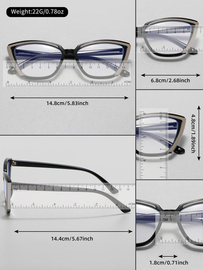 Simple Anti-Blue Light Fashion Frames Eyeglasses, Basic Cat Eye Frame for Women & Men, Fashionable Eyeglasses for Work, Daily Decor, Perfect Accessories for Student Daily Use Allinoneshop-24