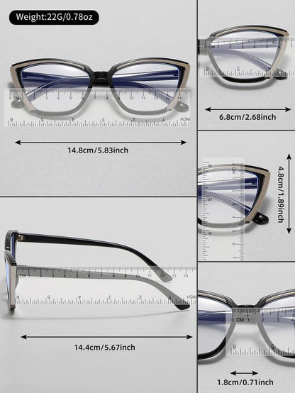 Simple Anti-Blue Light Fashion Frames Eyeglasses, Basic Cat Eye Frame for Women & Men, Fashionable Eyeglasses for Work, Daily Decor, Perfect Accessories for Student Daily Use Allinoneshop-24