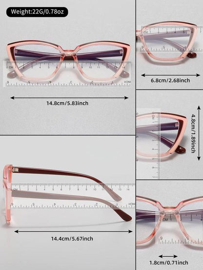 Simple Anti-Blue Light Fashion Frames Eyeglasses, Basic Cat Eye Frame for Women & Men, Fashionable Eyeglasses for Work, Daily Decor, Perfect Accessories for Student Daily Use Allinoneshop-24