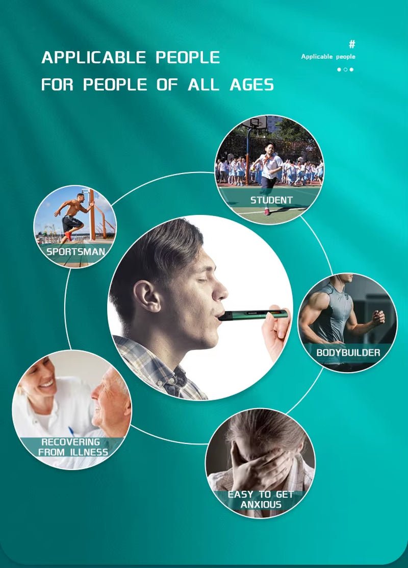 Smart Breathing Trainer, Breathing Exercise Device with Breath Monitor App to Strengthen Breathing Muscles Allinoneshop-24