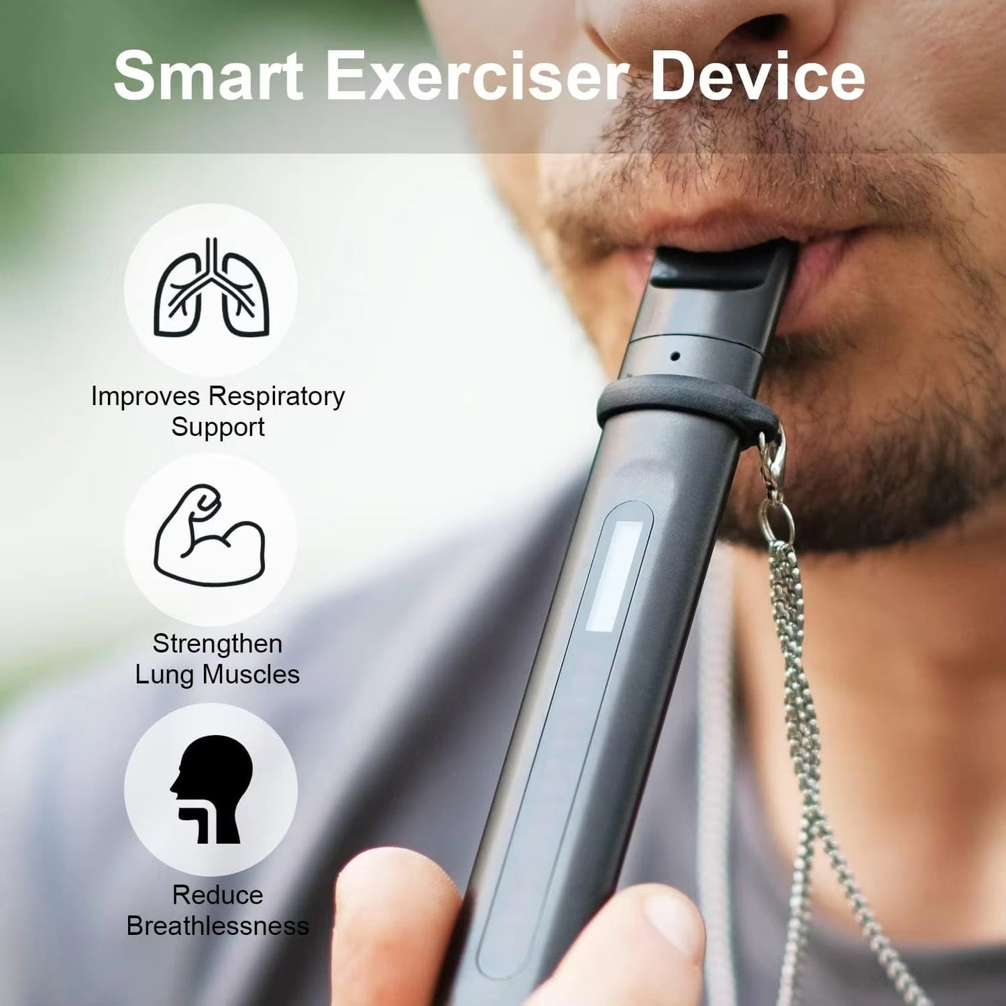 Smart Breathing Trainer, Breathing Exercise Device with Breath Monitor App to Strengthen Breathing Muscles Allinoneshop-24