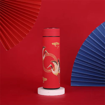 Smart Mug Tea Water Separation Classical Style Easy to Use Safety Thermos Cup Stainless Steel Thermos Bottle Intelligent Mug Allinoneshop-24